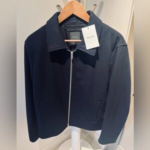 NWT Theory Men’s Wyatt SC Navy Wool Zip Jacket Coat Medium